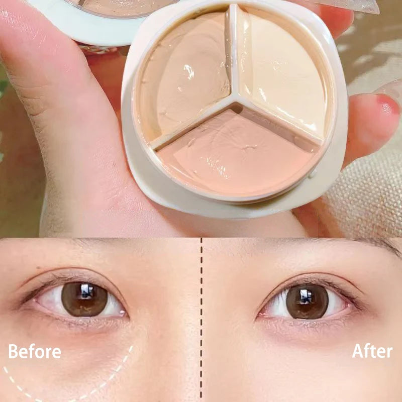 Three-color Concealer Palette Waterproof Long-lasting Contouring Qme
