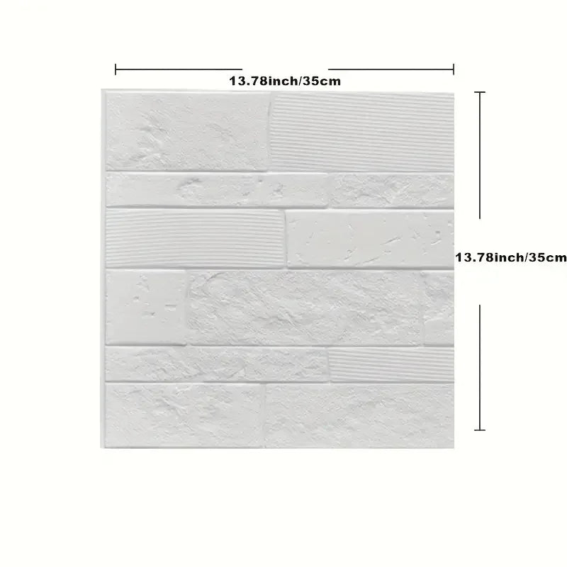 3D Self-adhesive Solid Wall Sticker 35 X Waterproof DIY Living Room Qme white 35cmX35cm-5pcs