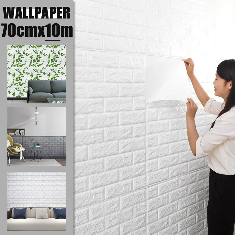 3D Faux Brick Wallpaper Home Decoration Essential Self Adhesive Qme