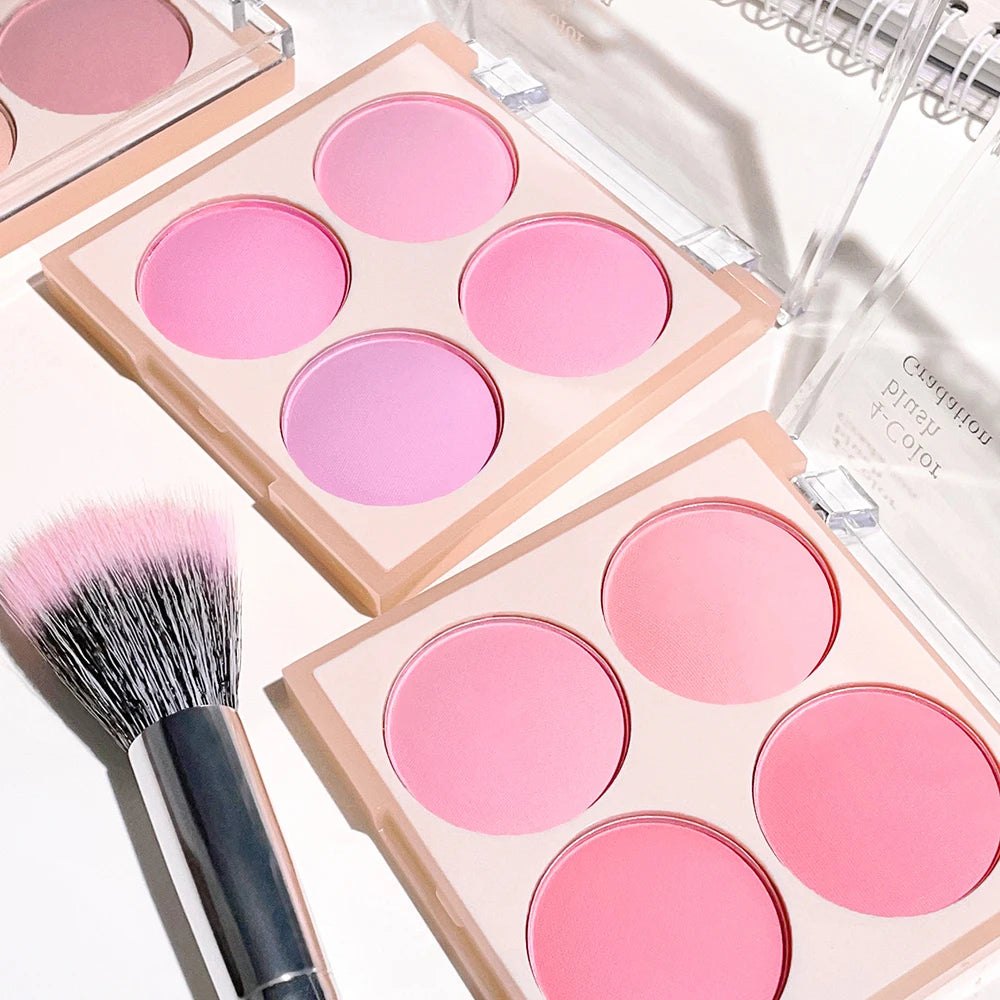 Radiant Blush Palette Makeup Soft Matte Shimmer Natural Glow Youthful Qme