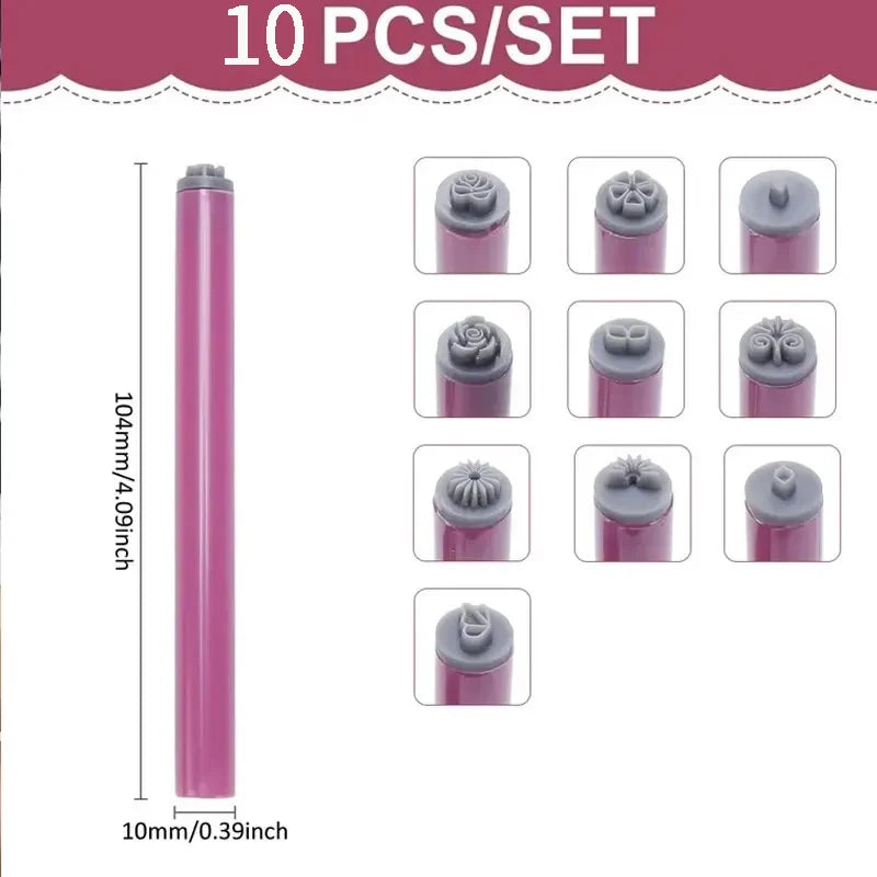 6 Professional Nail Art Stamping Pen DIY Design Templates Women Tools Qme