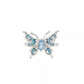 Exquisite Blue Butterfly Pearl Rings for Women Crystal Rhinestones Engagement Ring Bridal Wedding Anniversary Gift Jewelry Qme 1 resizable