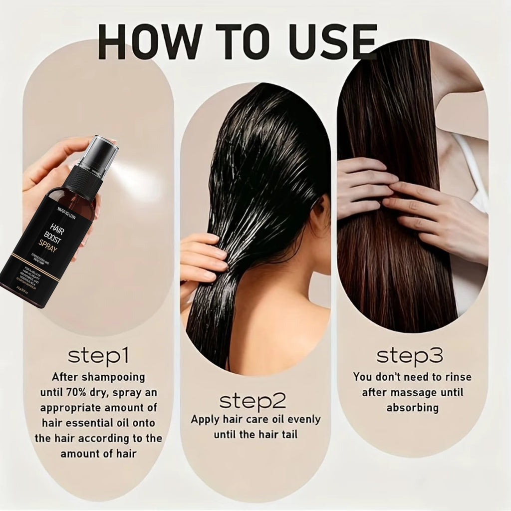 Hair Boost Spray, Strengthens & Repairs Hair with Biotin, Keratin & Hyaluronic Acid for Healthy Hair Qme