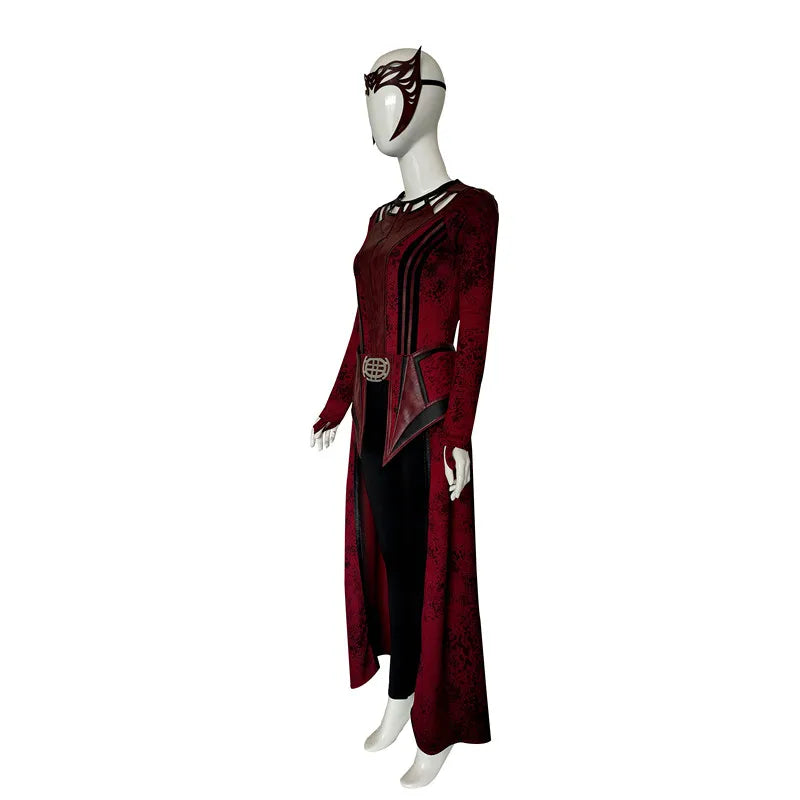 P-Jsmen Scarlet Witch Wanda Vision Cosplay Costume Scarlet Witch Maximoff Women Halloween Carnival Mask Suit Halloween Costume Qme