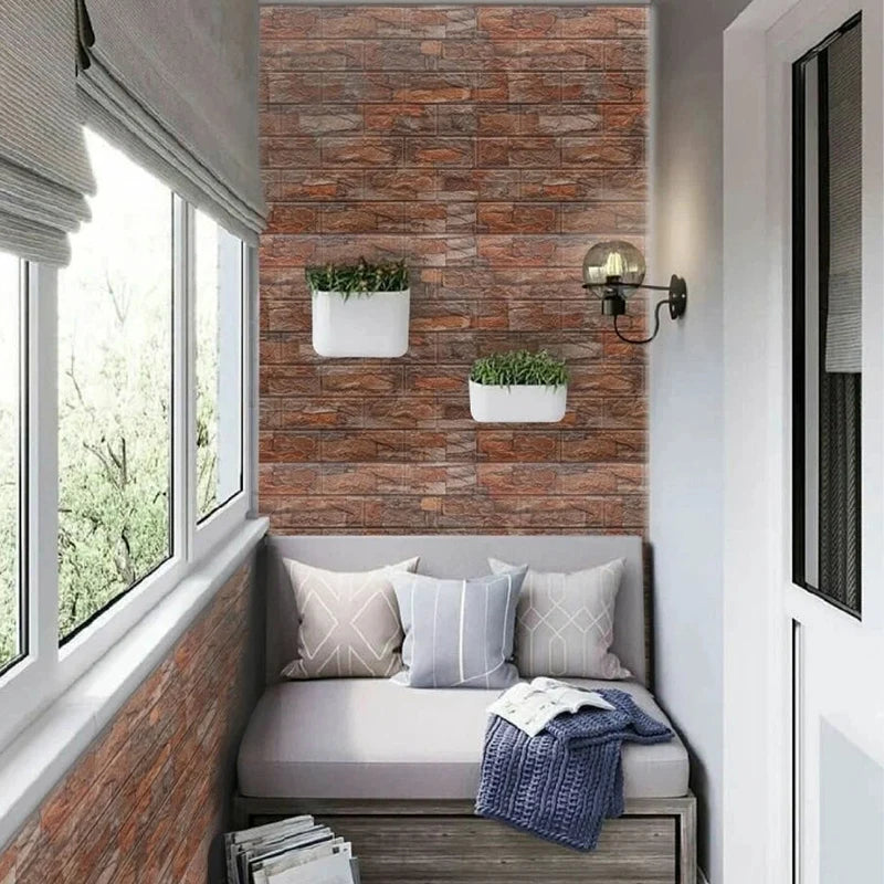 70X100CM Size Self Adhesive Wallpaper for Wall Background Decor Bedroom Living Room DIY 3D Faux Brick Decorative Wall Stickers Qme