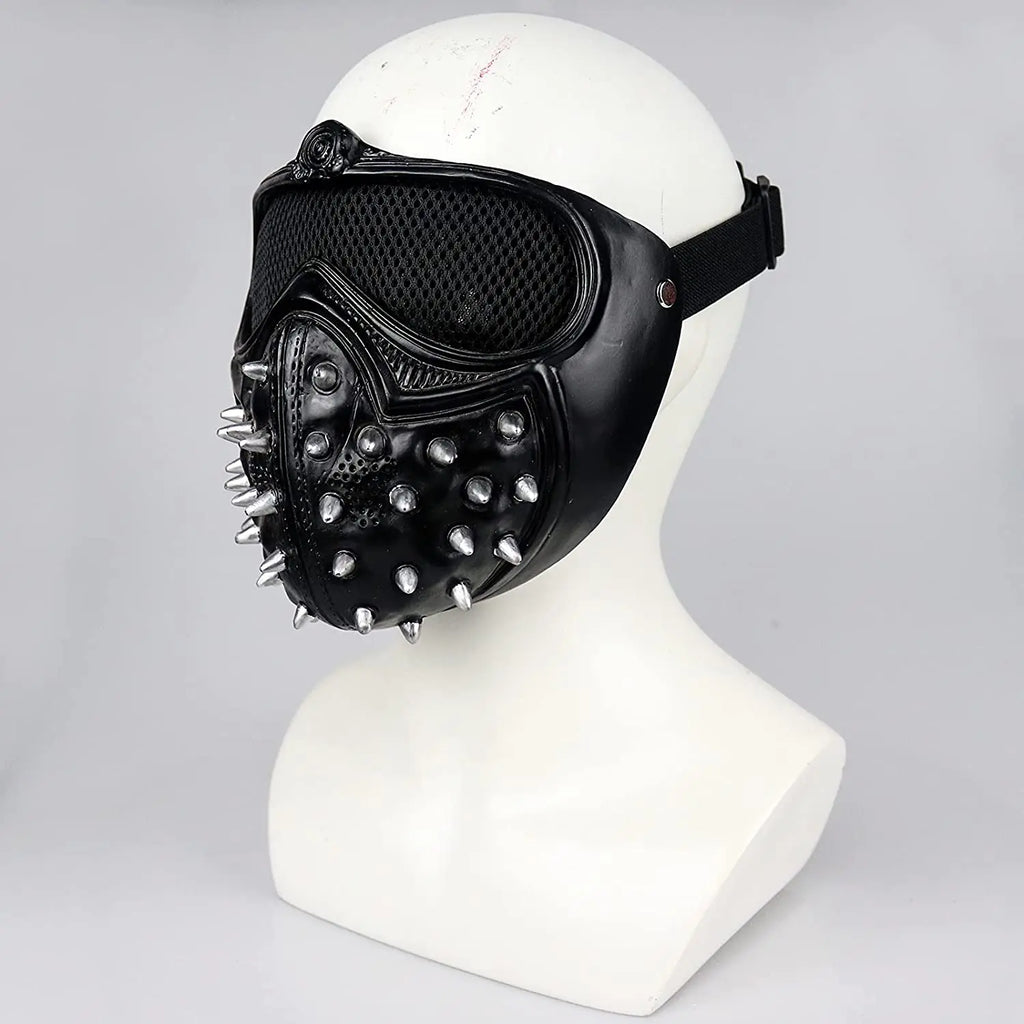 Game Watch Dogs 2 Marcus Wrench Cosplay Resin LED Mask 25 Kinds Of Led Expression Light Rivet Masks Qme
