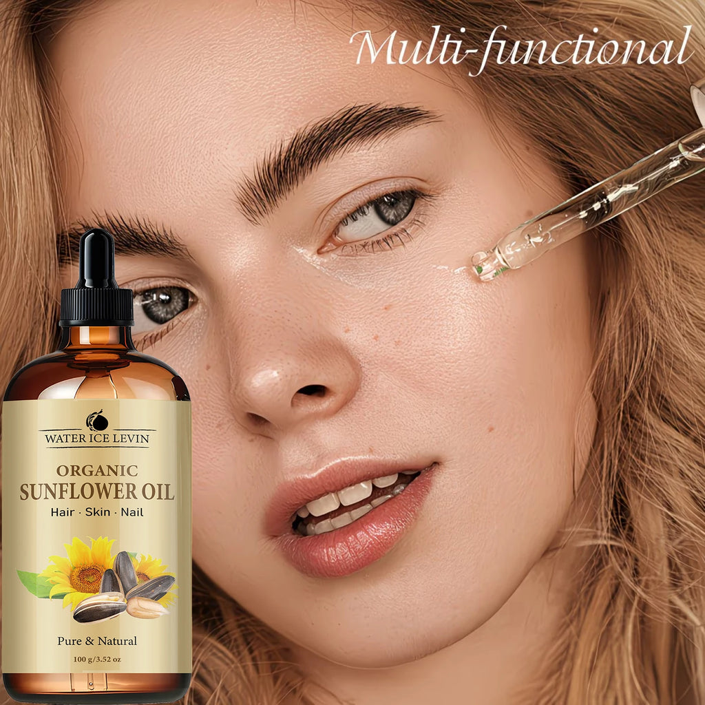 Water Ice Levin Organic Sunflower Multi Use Oil 100g For Hair Skin Nails Hydrating Nourishing Natural Plant Care Oil Qme