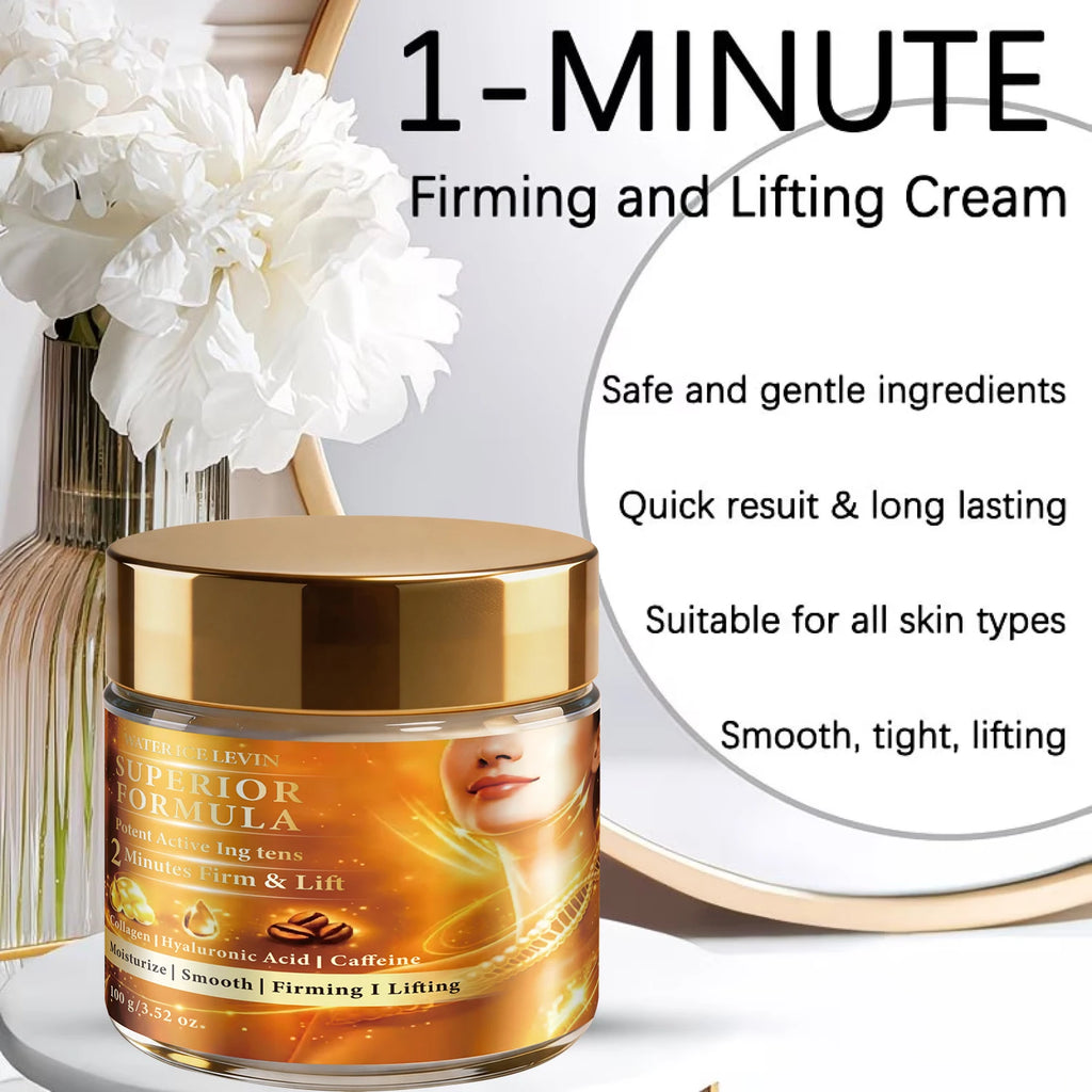 Water Ice Levin Collagen Caffeine Firm Lift Cream 100g Hyaluronic Acid Moisturizing Smoothing Lifting Anti-Aging Facial Cream Qme