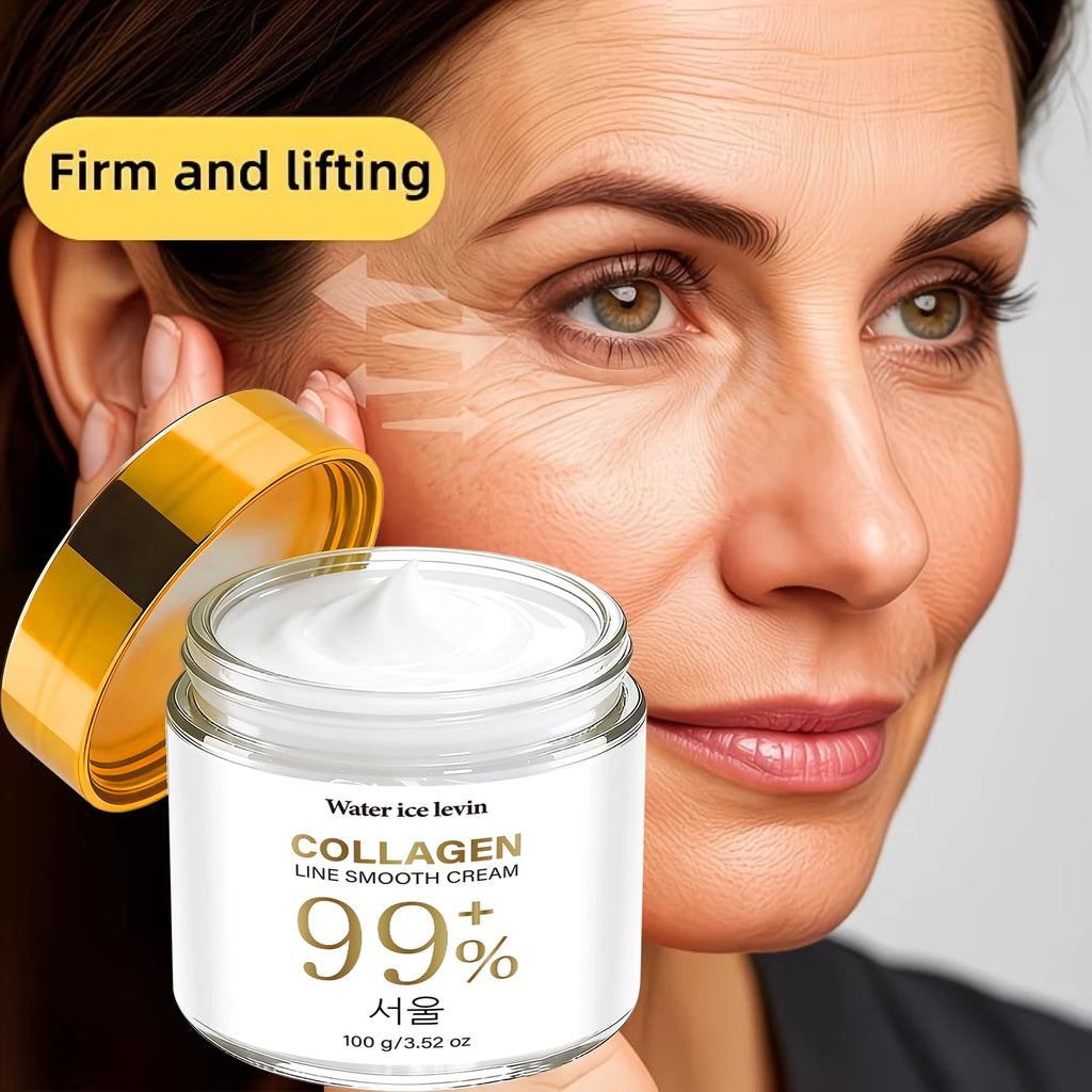 Water Ice Levin 100g Collagen Firming Cream Hydrating Smooth Lines Anti-Aging Facial Skin Care Qme