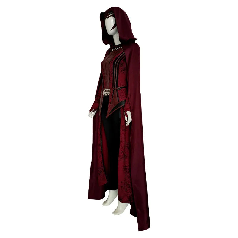 P-Jsmen Scarlet Witch Wanda Vision Cosplay Costume Scarlet Witch Maximoff Women Halloween Carnival Mask Suit Halloween Costume Qme