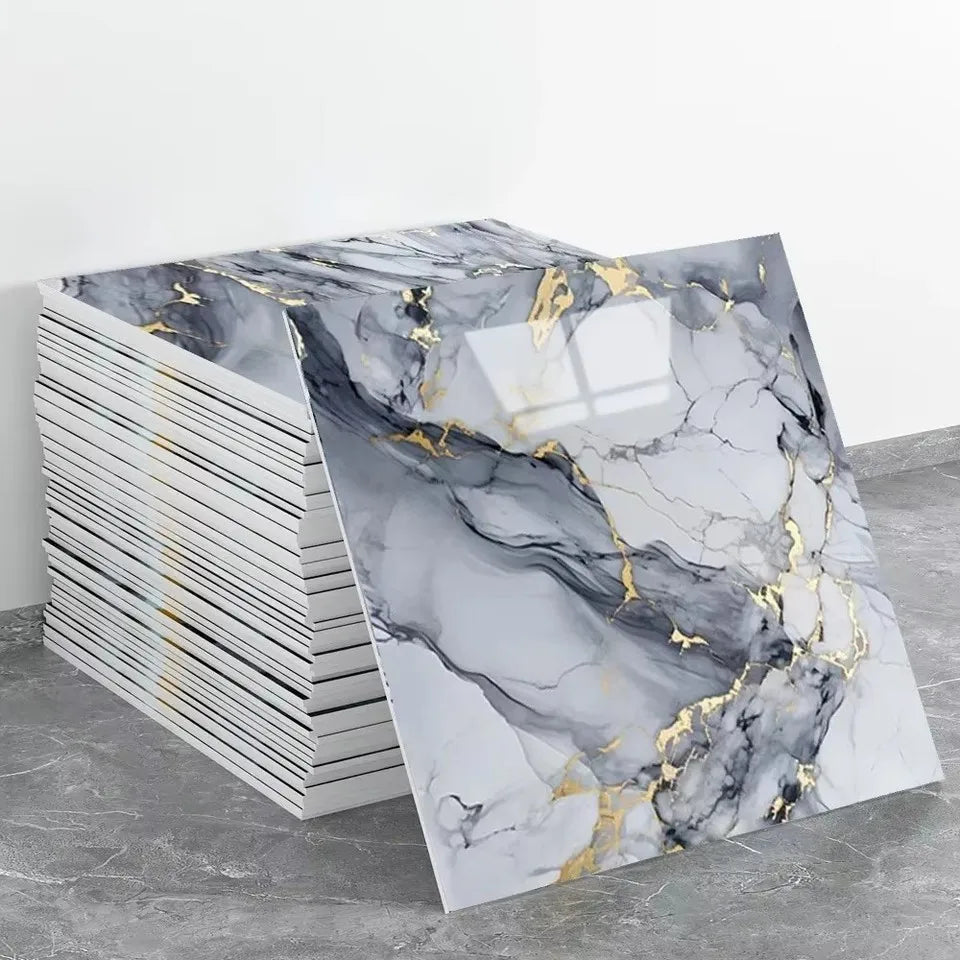 30x30CM Self Adhesive Marble Pattern Wallpaper DIY Home Decoration Qme 4 50pcs
