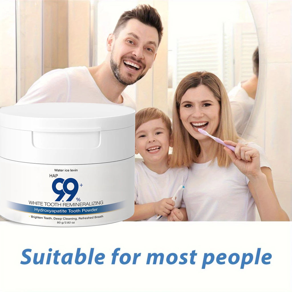 99% HAP Hydroxyapatite Tooth Powder, Remineralizing & Deep Cleaning with Charcoal, Hyaluronic Acid & Collagen for Bright Teeth Qme