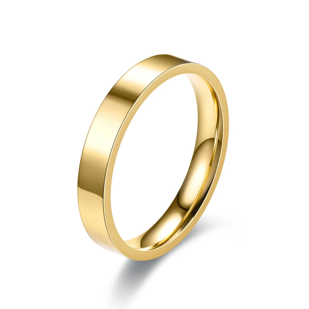 4mm Simplicity Flat Stainless Steel Rings Japanese Korean Fashion Glossy Titanium Steel Finger Rings for Youth Boy Girl Jewelry Qme jin 13