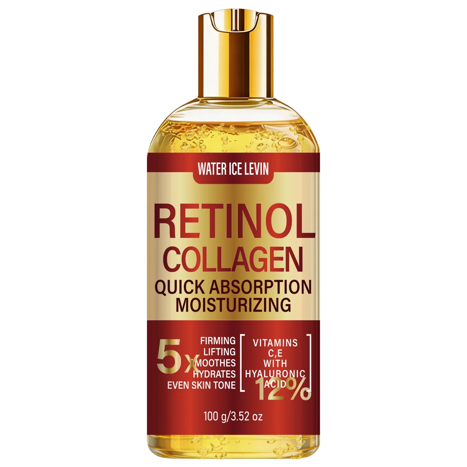 Moisturizing Retinol Body Oil with Collagen, Quick Absorption for Smooth Skin Qme Red 100g