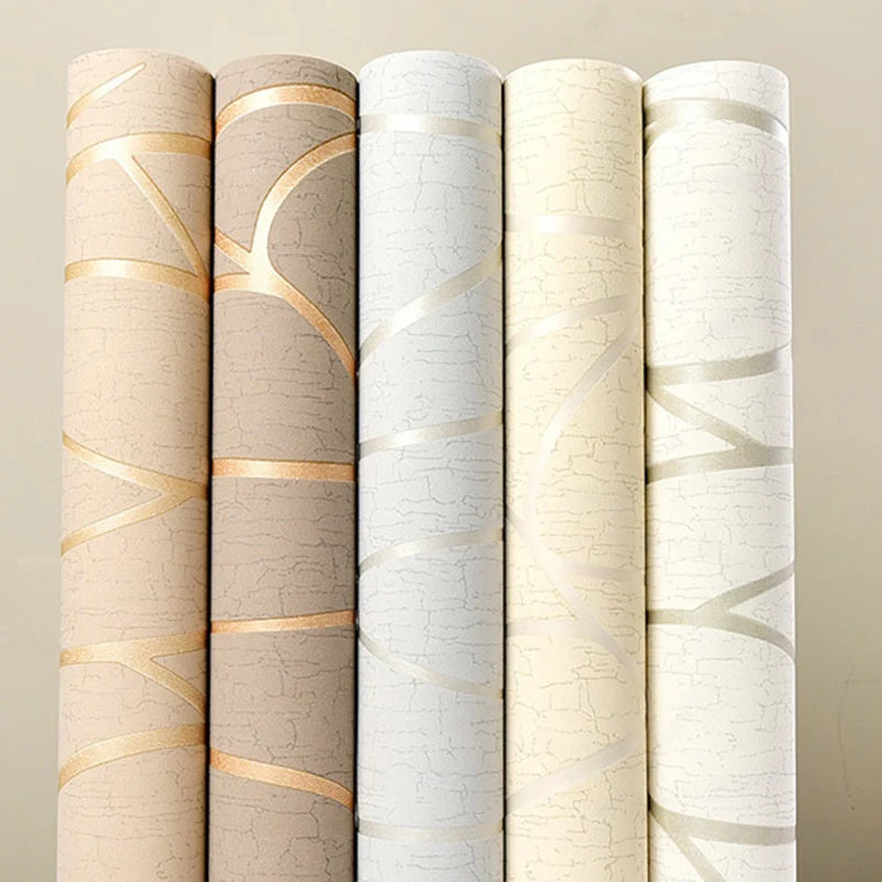Background Wallpaper Room Decoration 53cm Wall Stickers Thickened Bedroom Curve Stripes Moisture-proof Non-woven European Modern Qme