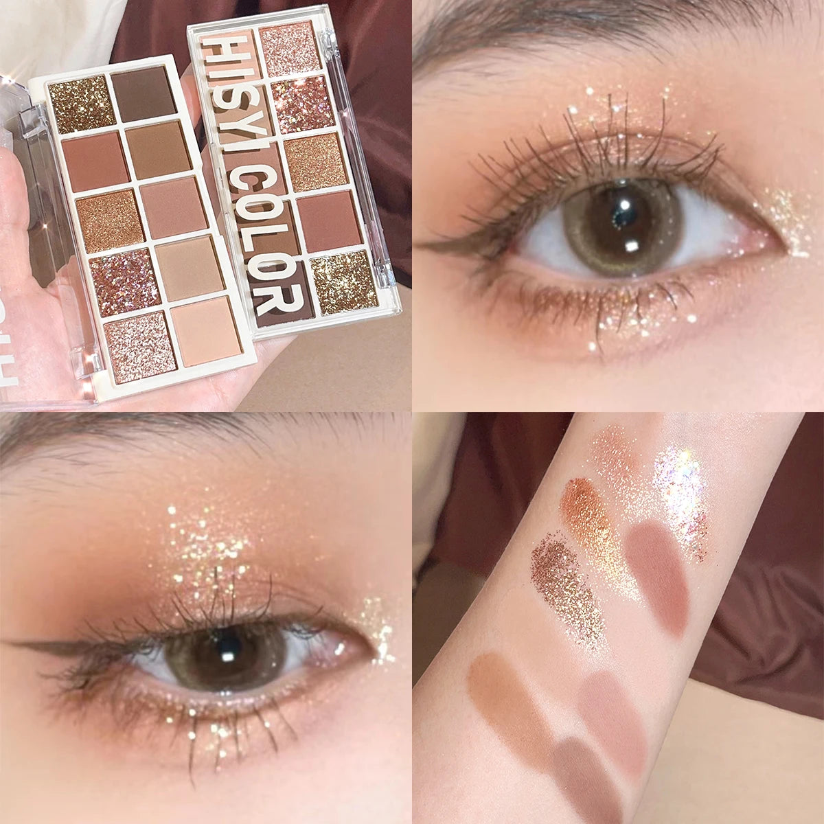 10-Color Eyeshadow Palette Highlight Matte Multi-style Brighten Nose Qme 02
