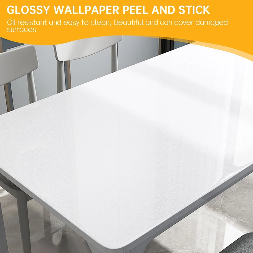 55CM Self Adhesive Tape Wallpaper Kitchen Sticker Cabinets Countertop Waterproof and Oil Resistant Wallpaper for Home Decoration Qme