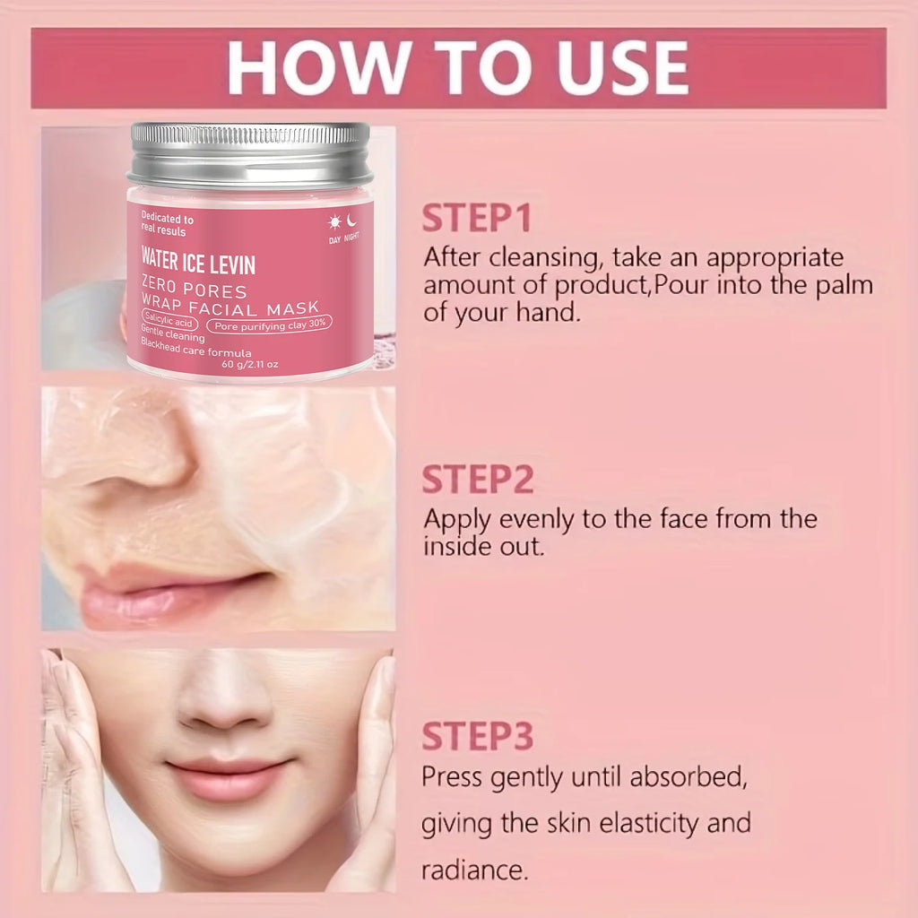 Salicylic Acid Clay Pore Cleansing Mask Gentle Exfoliate Care Blackheads Minimize Pores Hydrate Tighten Facial Skin Mask 60g Qme