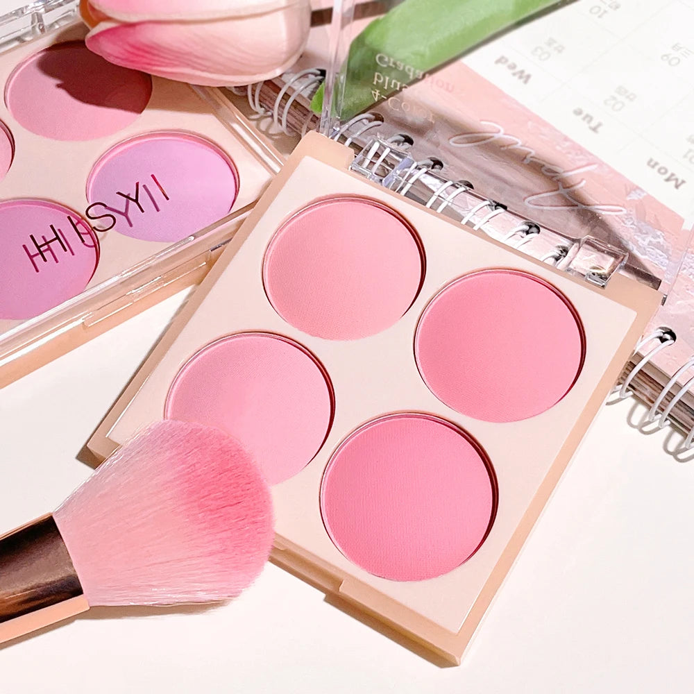Radiant Blush Palette Makeup Soft Matte Shimmer Natural Glow Youthful Qme