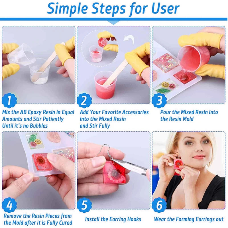 Earring Resin Molds Jewelry Casting Molds Silicone Pendent Epoxy Resin Molds for Women Earrings DIY Jewelry Making Supplies Qme