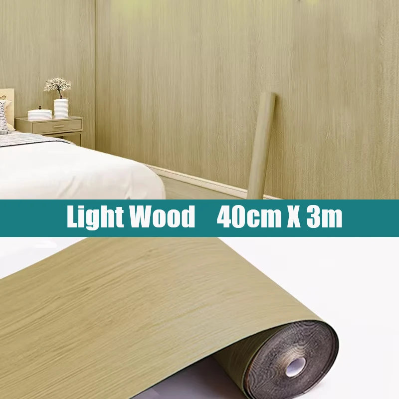Thickened Wood Grain Floor Wall Sticker Self Adhesive Washable Qme C 40cmX3m