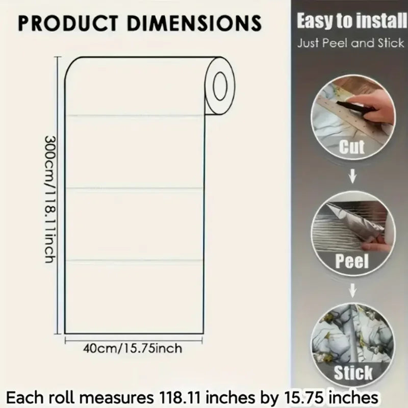 Marble Pattern Wall Stickers Waterproof Moisture Proof Self Adhesive Wallpaper Peel and Stick Decorative DIY Wall Art Wallpaper Qme