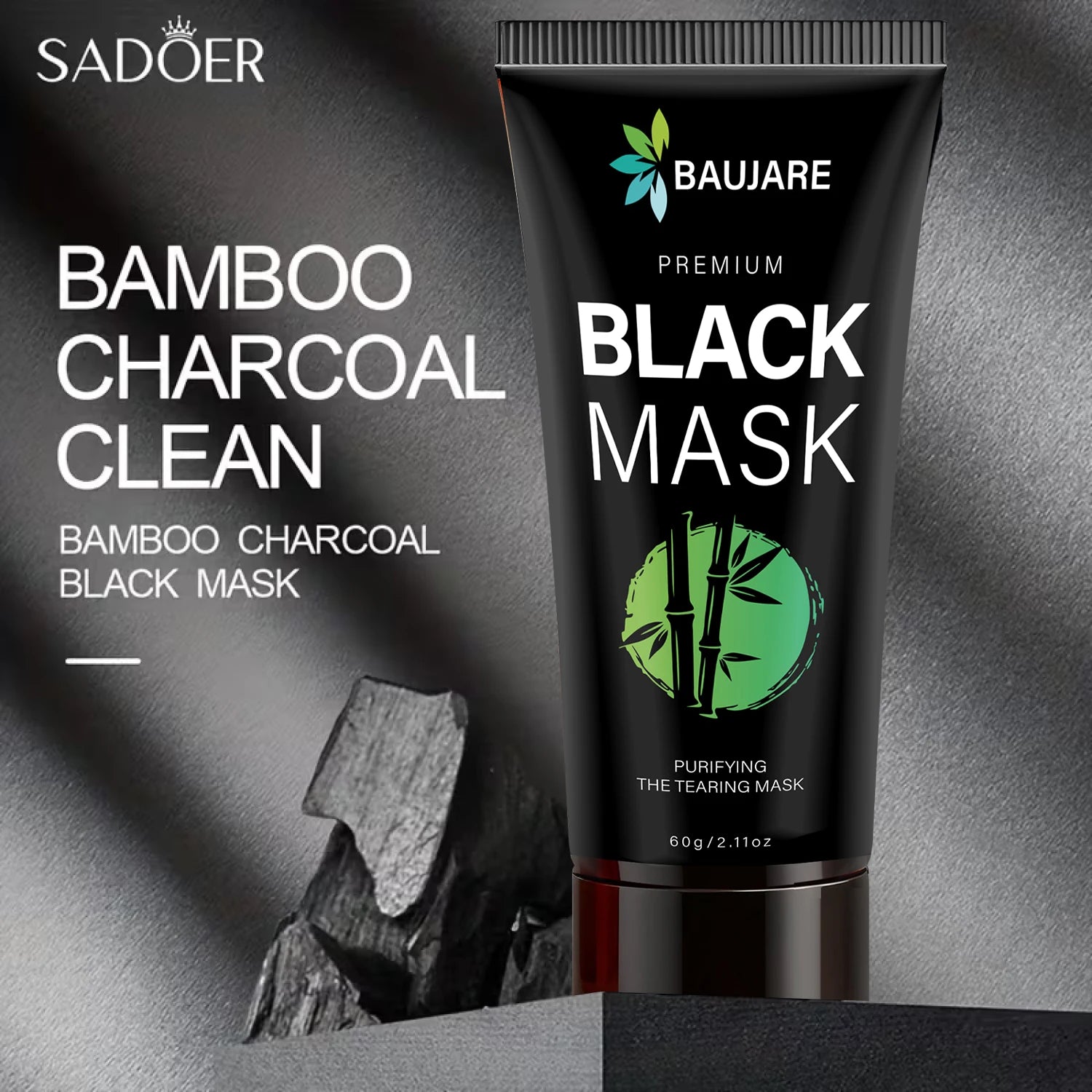 Premium Blackhead Peel Off Mask with Charcoal & Centella, Deep Cleansing & Purifying for Smooth Skin, All Skin Types. Qme