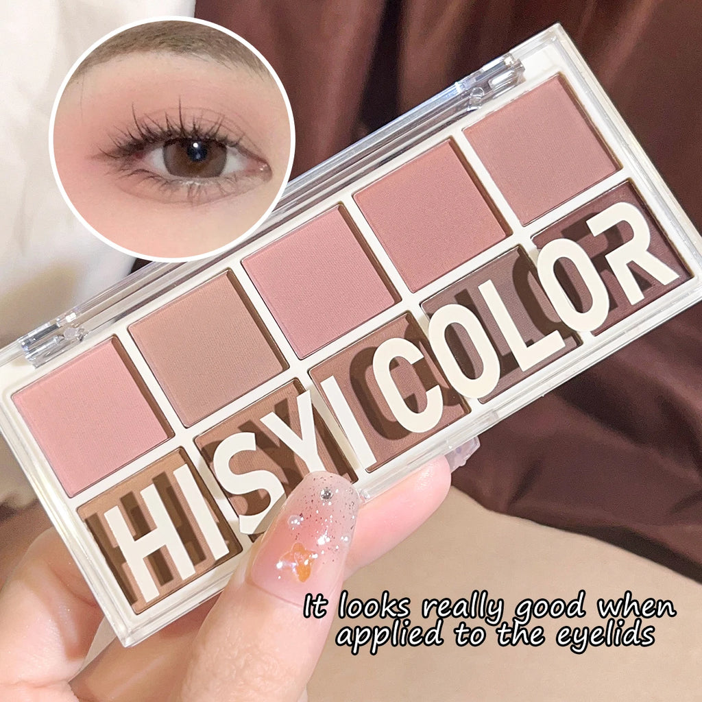 10-Color Eyeshadow Palette Highlight Matte Multi-style Brighten Nose Qme