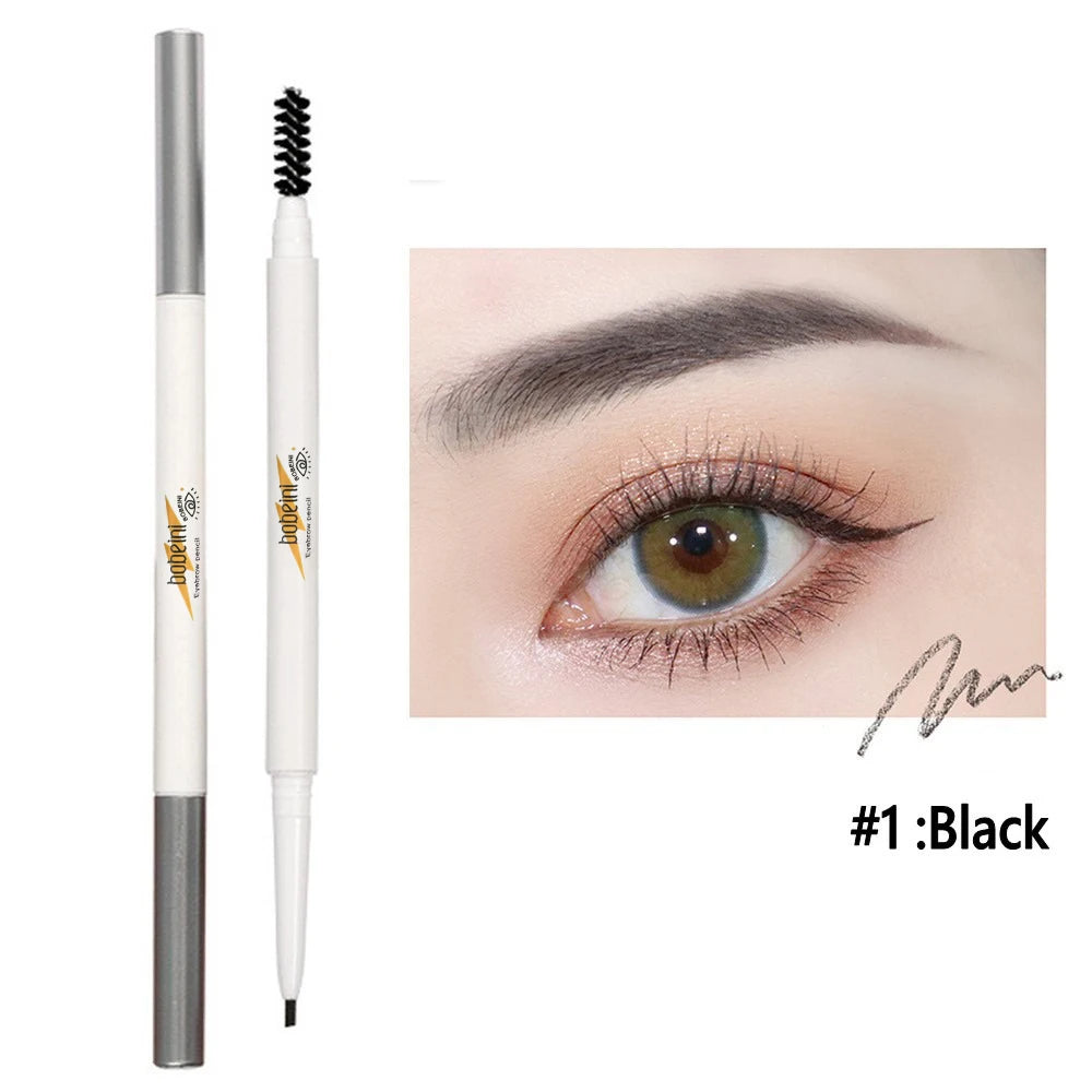 6-color Waterproof Dual-ended Eyebrow Pencil Brush Matte Look Brow Qme D3-12-01