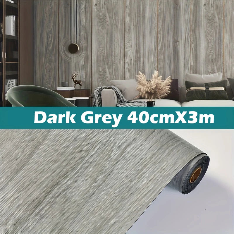 Thickened Wood Grain Floor Wall Sticker Self Adhesive Washable Qme B 40cmX3m