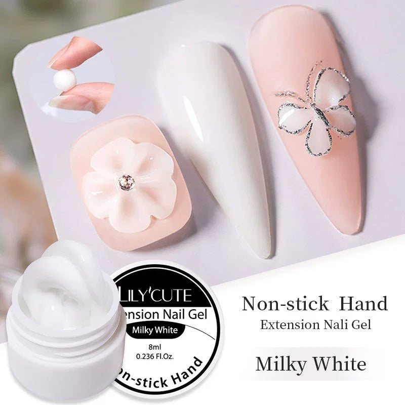 Non Stick Hand Solid Extension Nail Gel 3D Sculpting Soak Off UV LED Qme 1 PC White