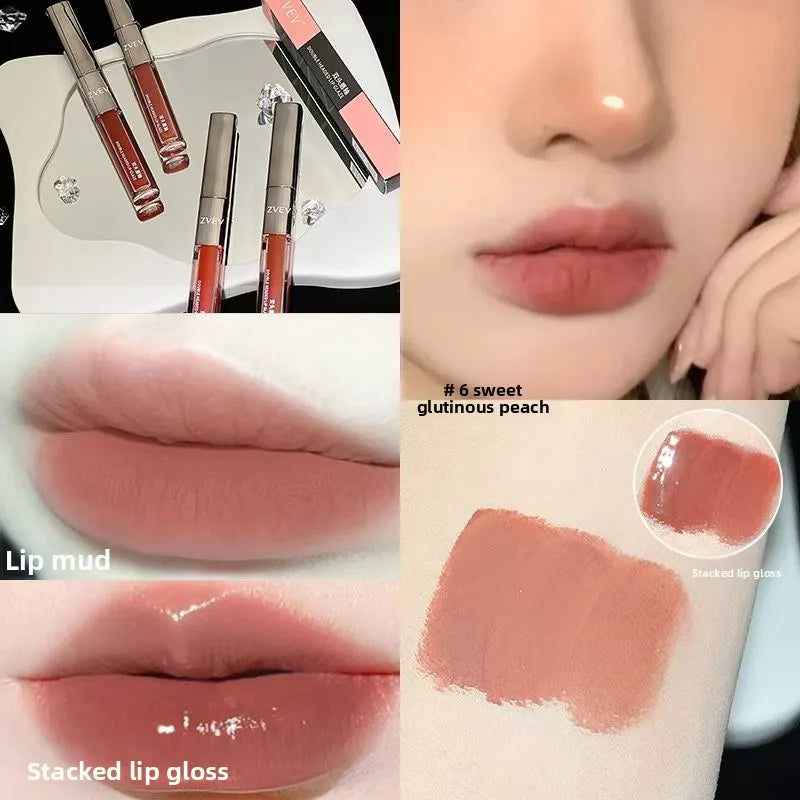 Double-ended Moisturizing Mirror-effect Lip Gloss Suitable Daily Qme A4-06-06