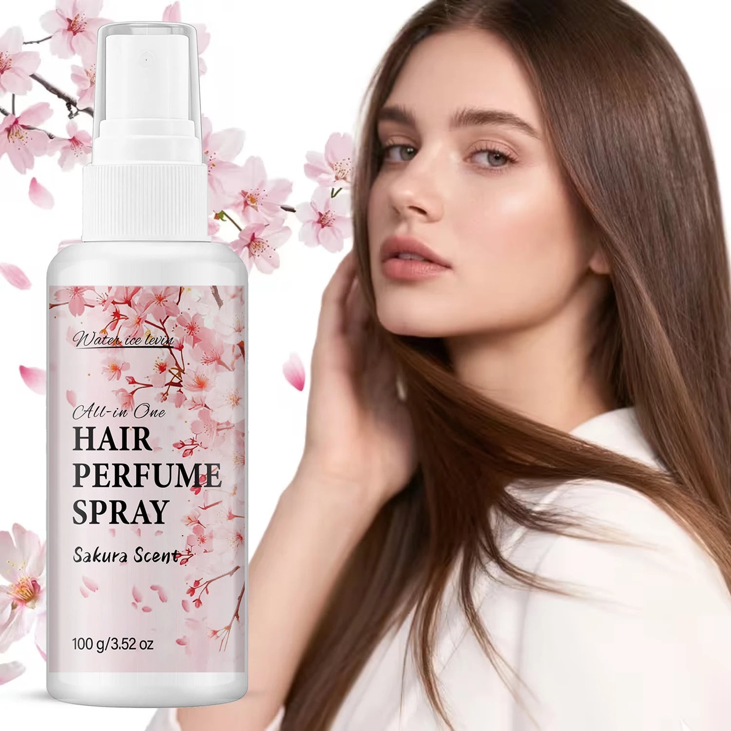 Water Ice Levin Sakura Scent Hair Perfume Spray 100g Collagen Bee Venom Anti Frizz Smooth Fragranced Hair Care Mist Qme