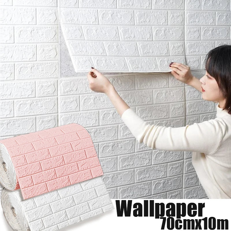 Peel Stick Wall Stickers Stereo Waterproof Wallpaper Roll Removable Qme