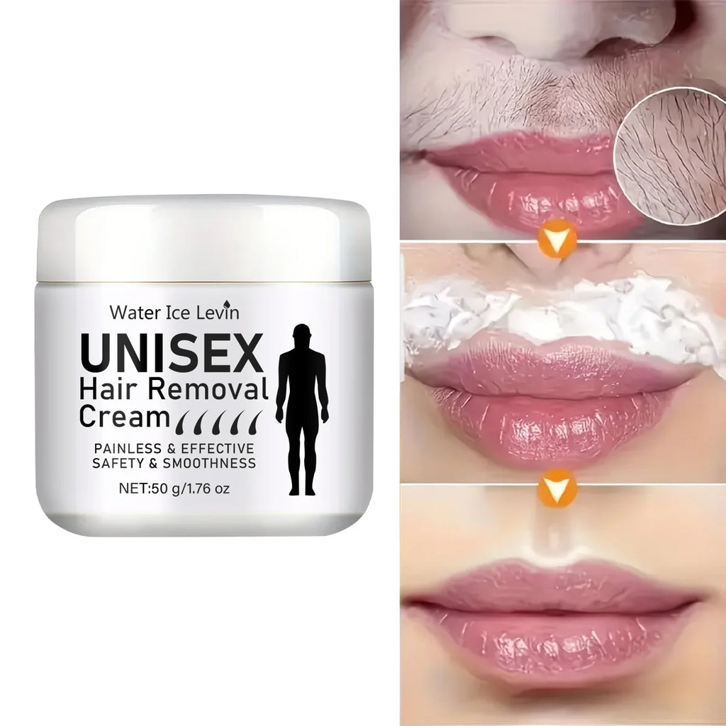 Water Ice Levin Unisex Gentle Hair Removal Cream 50g Hydrating Nourish Smooth Skin Painless Whole Body Depilatory Cream Qme