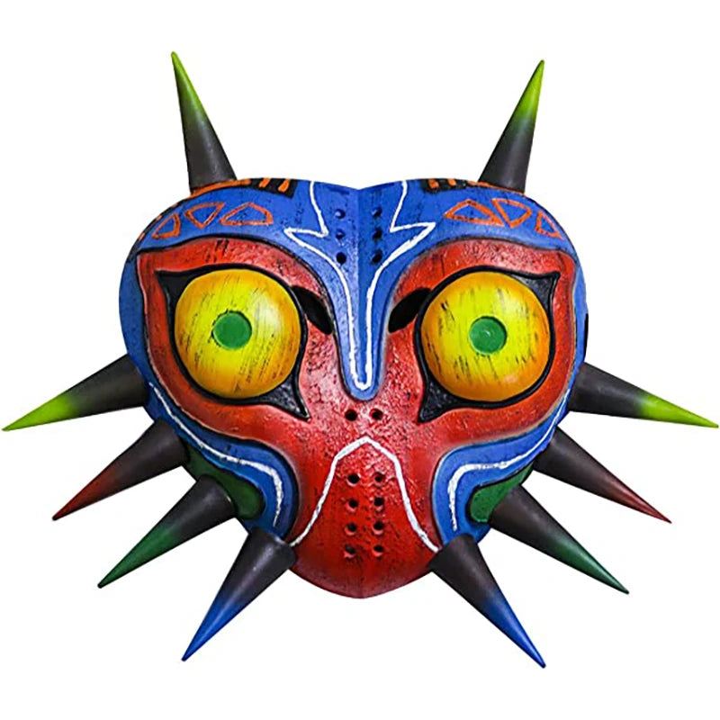 P-Jsmen The Legend of Zelda Majora Led Mask Game Cosplay Latex Face Cover for Adults Kids Halloween Cosplay Props Qme Not Glow Blue Mask
