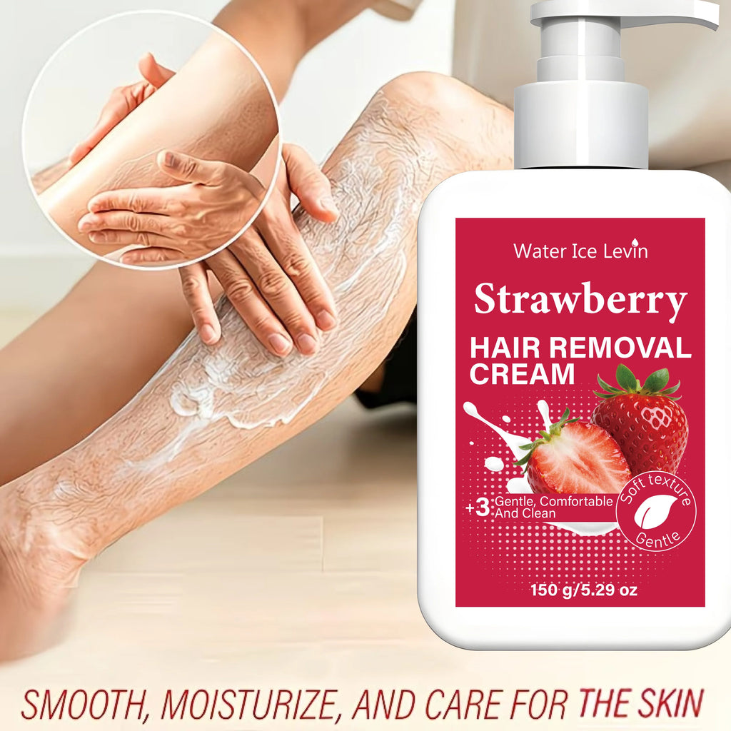 Water Ice Levin Strawberry Gentle Hair Removal Cream 150g Hydrating Moisturizing Smooth Skin Comfort Body Depilatory Cream Qme