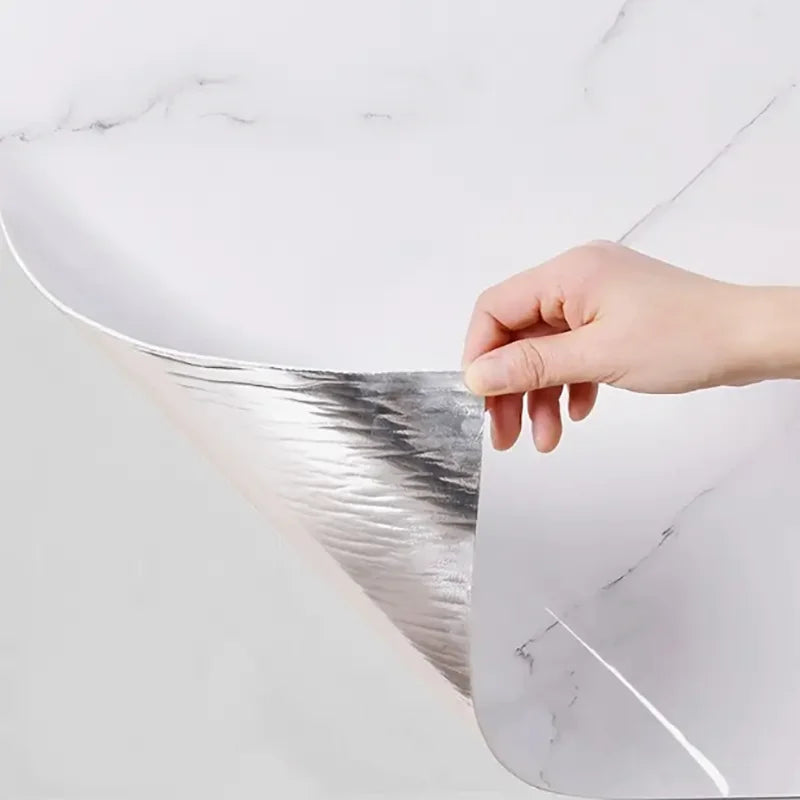 40cm Decorative Waterproof Moisture Proof Anti Fouling Self Adhesive Wallpaper for Bathroom Kitchen Living Room Background Wall Qme