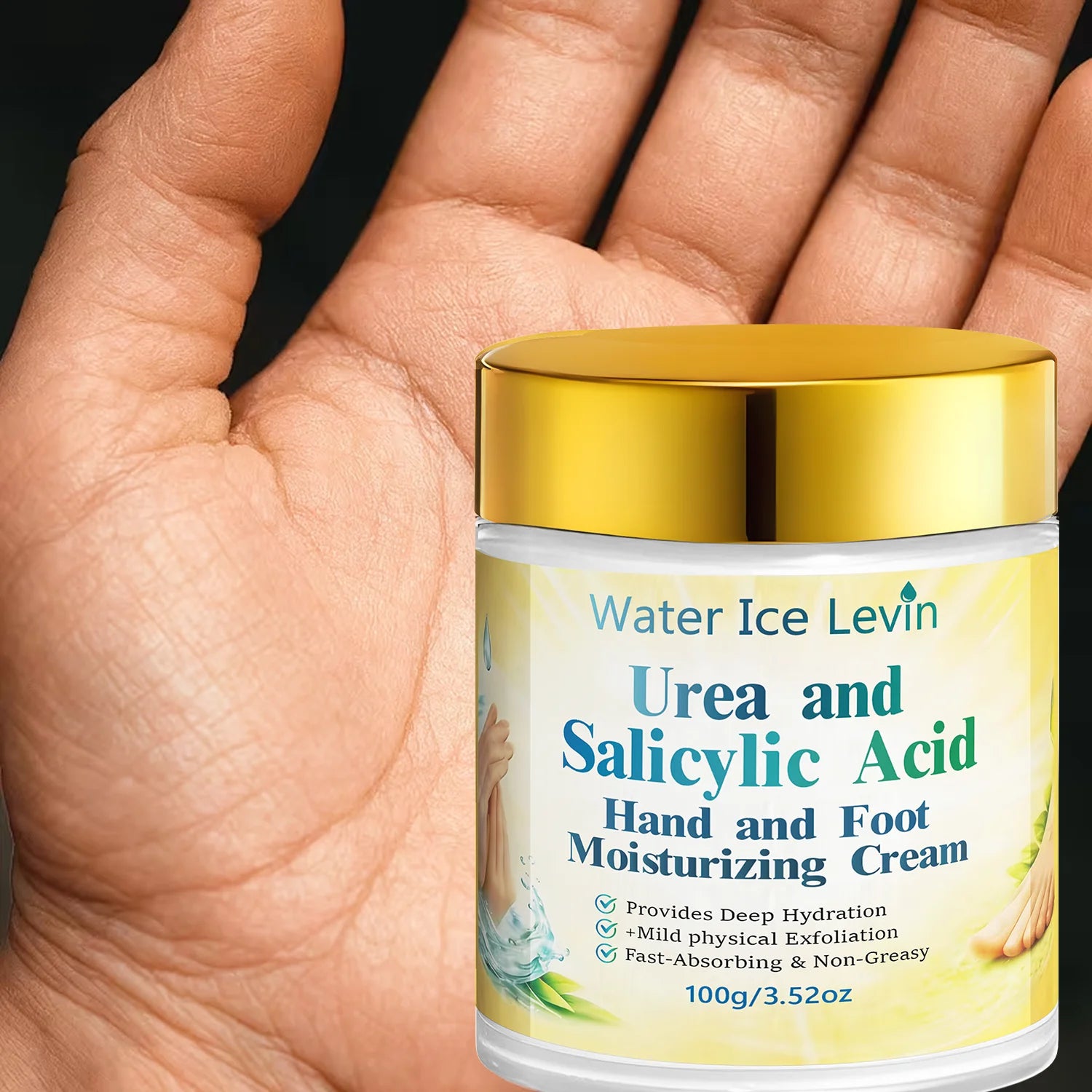 Water Ice Levin 100g Urea Hand Foot Cream Hydrating Mild Exfoliation Nourish Dry Rough Skin Care Qme
