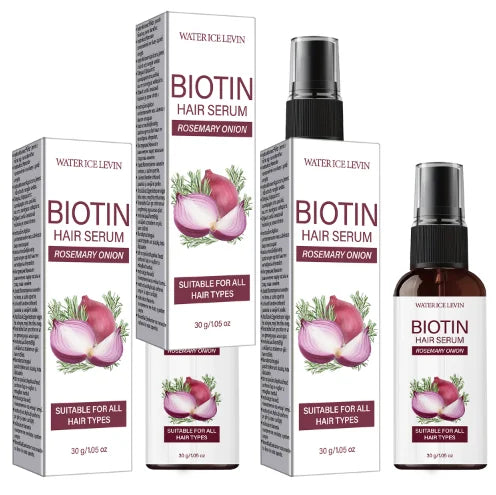 Biotin Rosemary Onion Hair Serum, Smooth & Supple Treatment for All Hair Types, Nourishing Growth Serum Qme Shine Enhancing