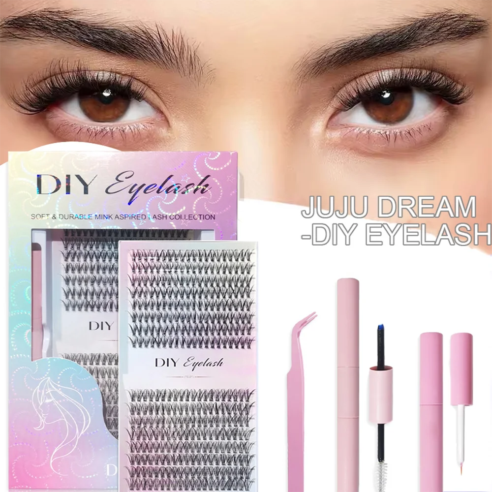 3D DIY Cluster Lash Glue-free Self-adhesive Curling Lengthening Qme 30P and 40P