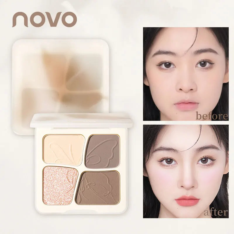 Contour Highlighter Palette, Long-Lasting And Durable, No Clumping, Easy To Mix, Natural And Soft Contours, Facial Shaping Qme