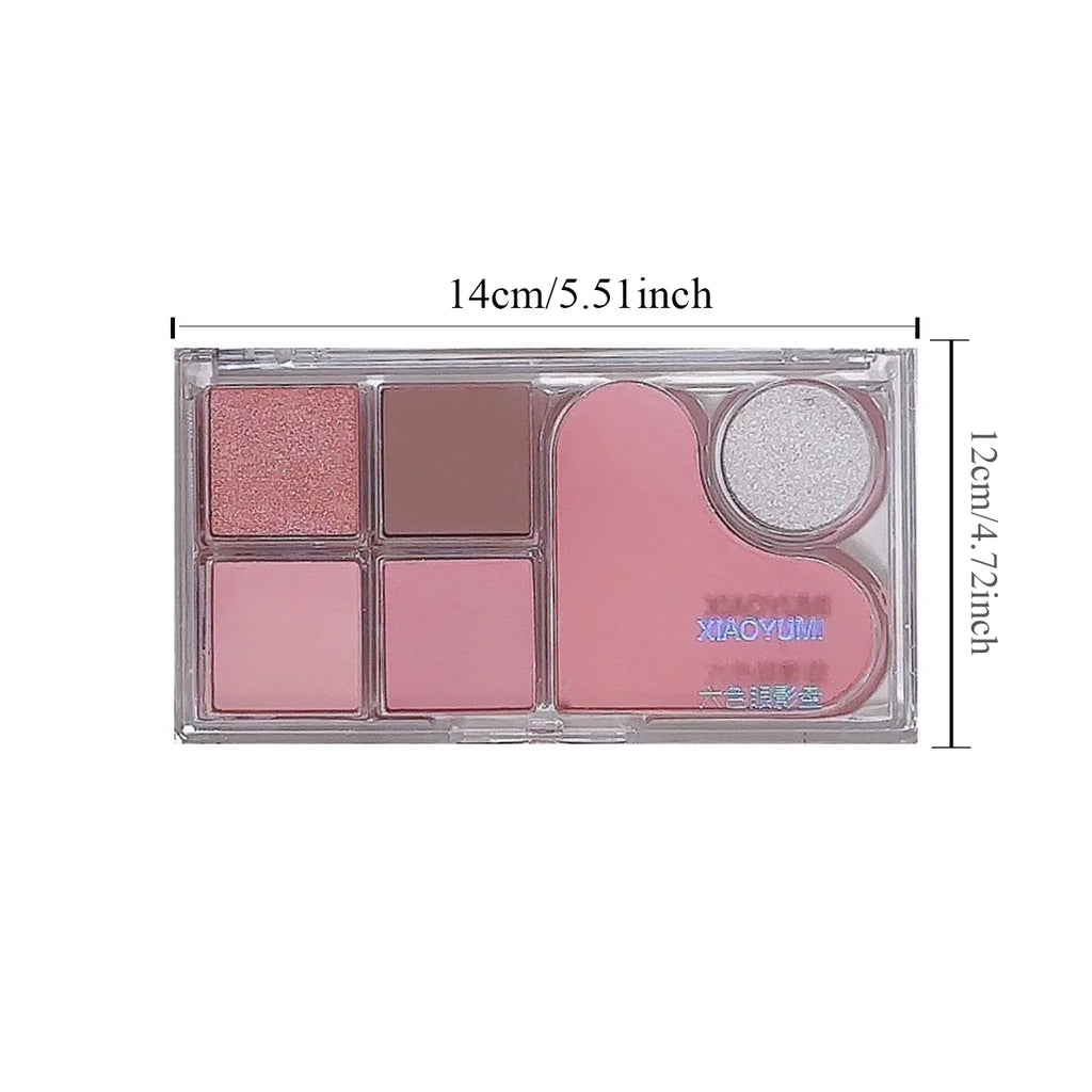 Six-color Eyeshadow Palette Soft Delicate Pearlescent Matte Earth-tone Qme