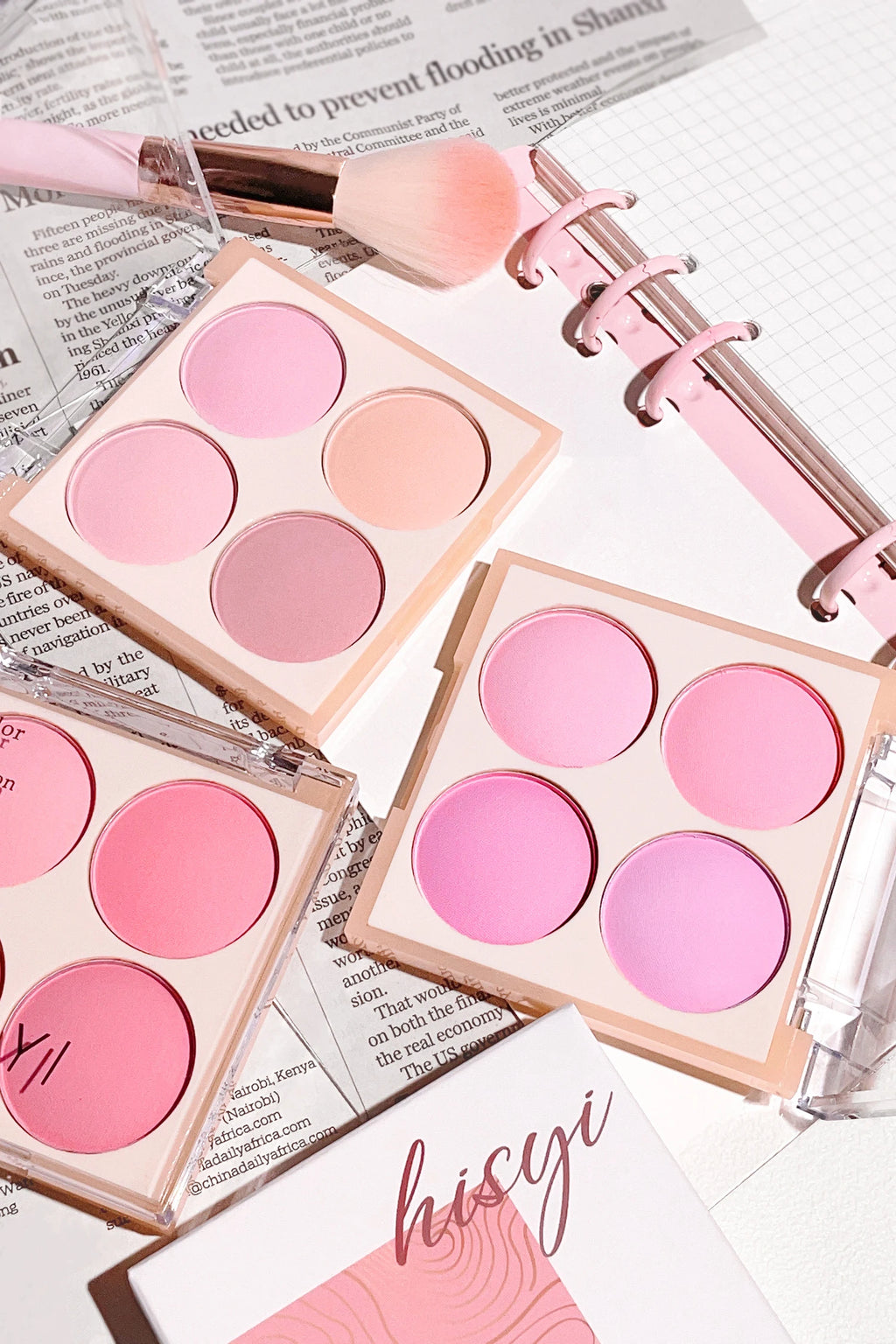 Radiant Blush Palette Makeup Soft Matte Shimmer Natural Glow Youthful Qme