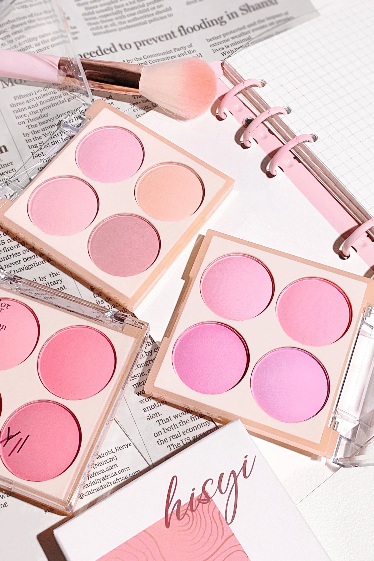 Radiant Blush Palette Makeup Soft Matte Shimmer Natural Glow Youthful Qme