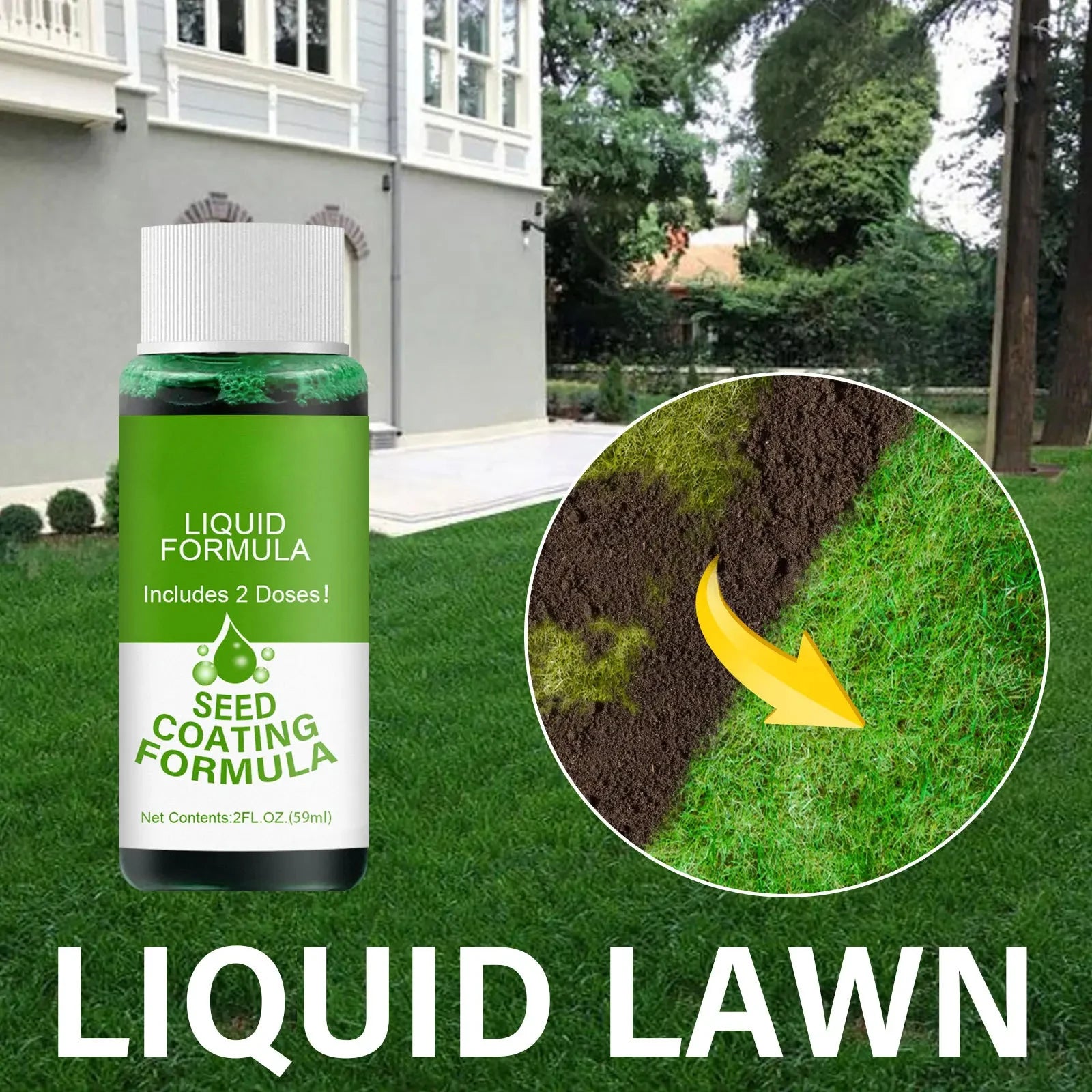 Green Grass Lawn Spray Grass Liquid Lawn Paint Household Seeding Lawn Greening Spray Repair Green Grass for Gardens Farms Ground Qme