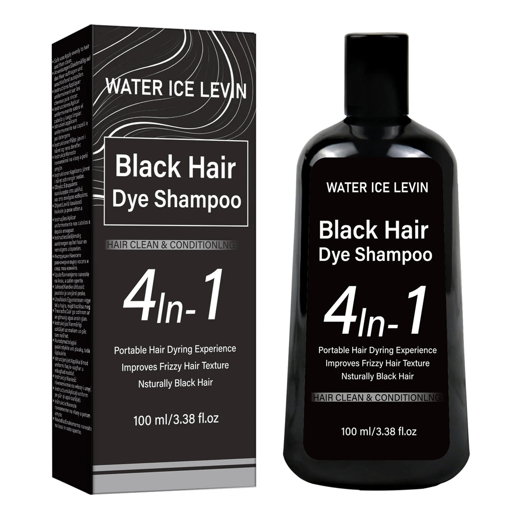 Water Ice Levin Natural Black Hair Dye Shampoo 100ml Ginger Ginseng Plant Extract Mild Coloring Smooth Dry Frizzy Hair Qme Smoothing & Straightening
