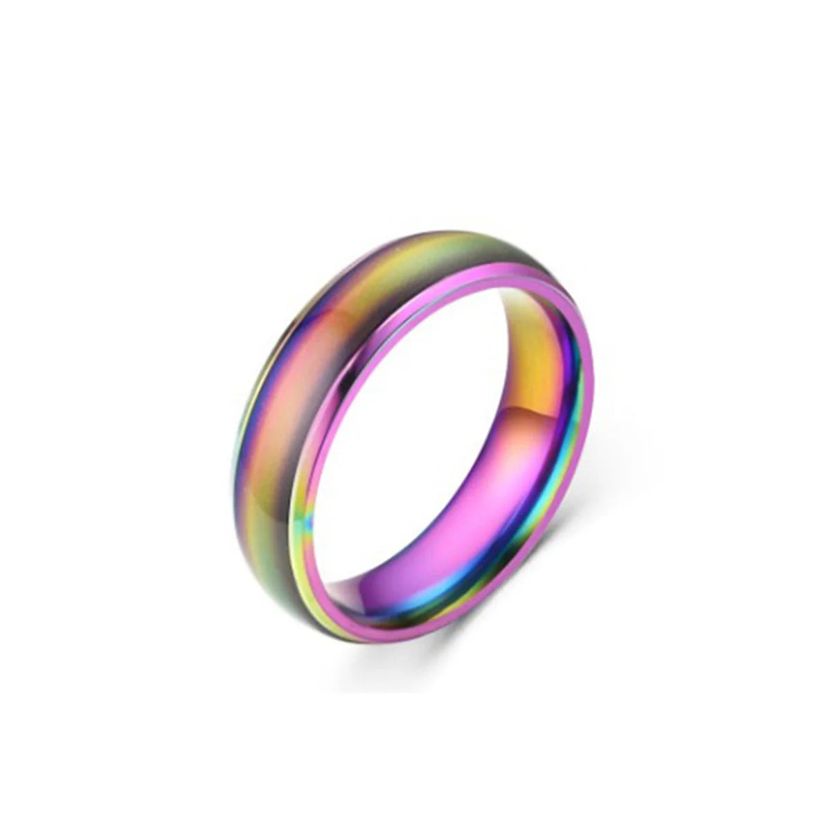 6mm Changing Color Rings Stainless Steel Mood Emotion Feeling Temperature Rings Women Men Couples Glazed Tone Fine Jewelry Gifts Qme 5 8