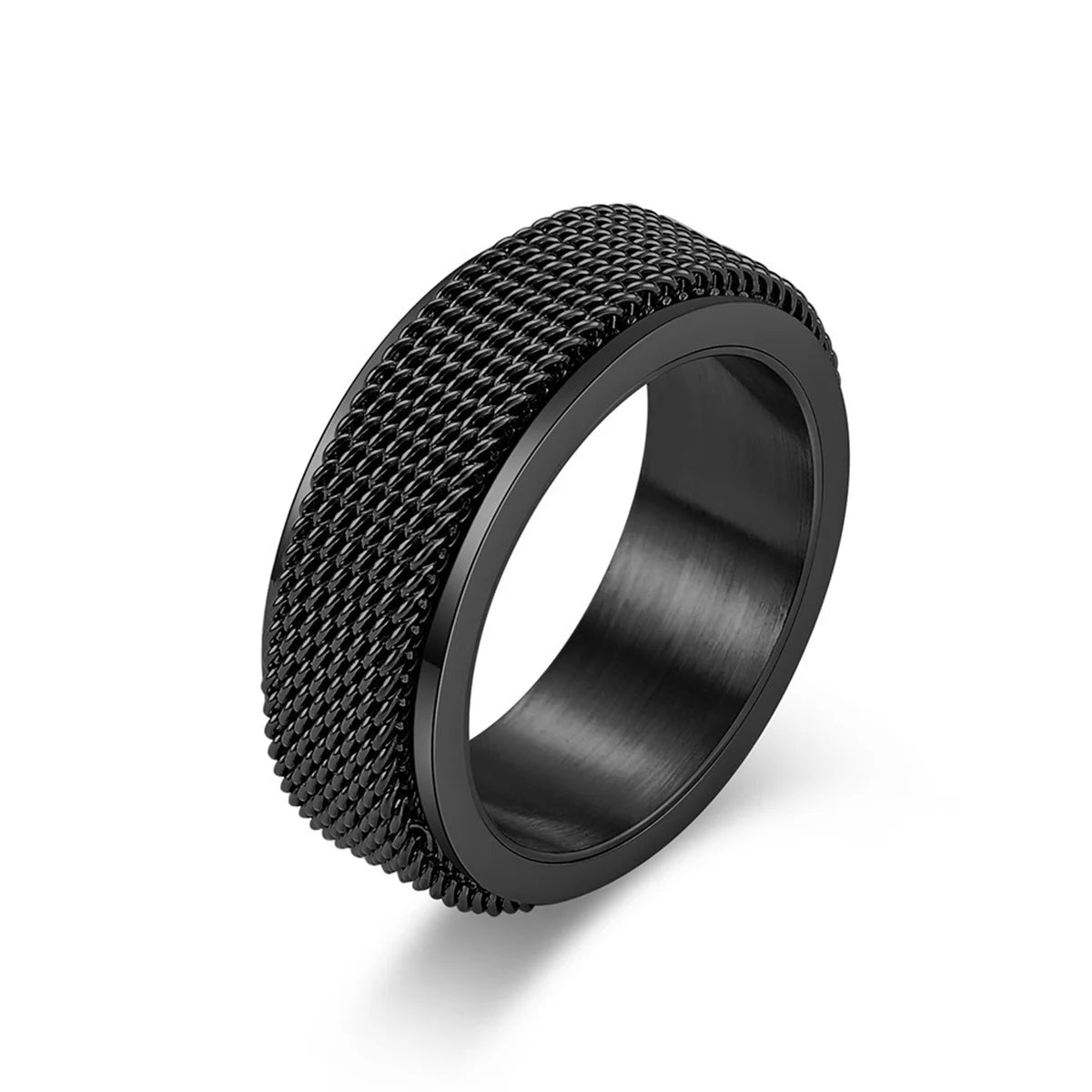 Hip Hop Anti Stress Anxiety Fidget Spinner Couple Rings For Lovers Rotating Stainless Steel Wedding Band Knuckle Ring Jewelry Qme 3 12
