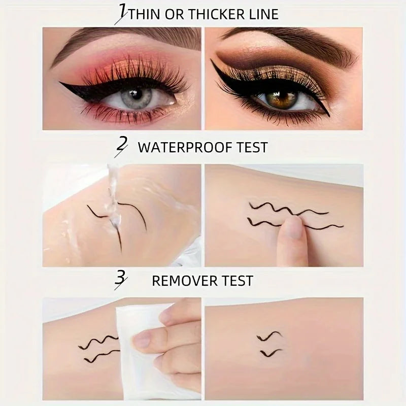 Black Waterproof Sweat-proof Smudge-proof Eyeliner Creates Natural Qme